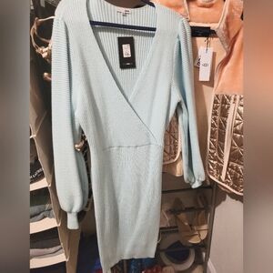 Fashion Nova size 1x turquoise sweater dress
